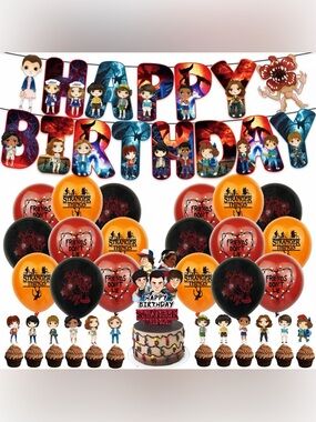 Stranger Things Birthday Party Balloon and Banner Kit